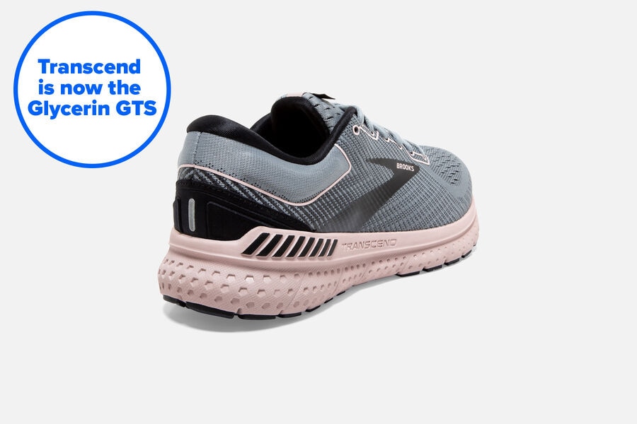 Brooks Transcend 7 Road Löparskor Dam - Grå/Svarta/Rosa - 6782-VOFRI